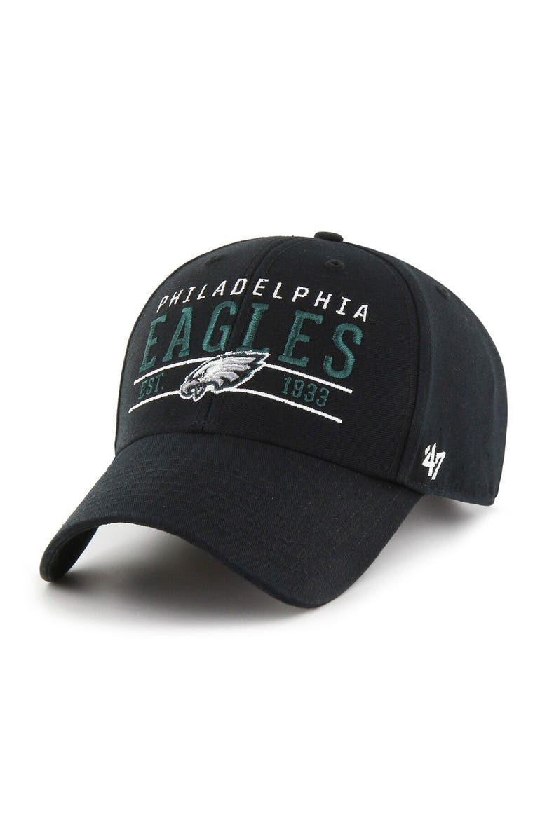 '47 Men's '47 Black Philadelphia Eagles Centerline MVP Adjustable Hat, Main, color, 