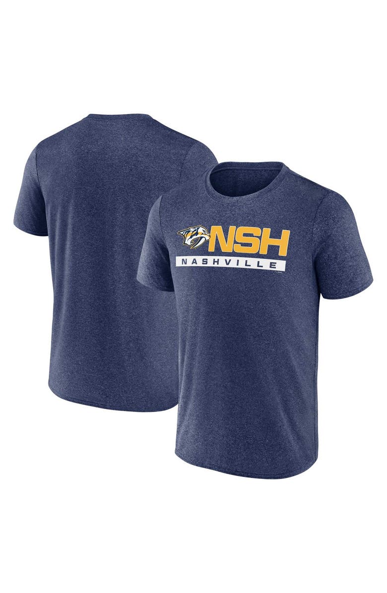 FANATICS Men's Fanatics Branded Heather Navy Nashville Predators Playmaker T-Shirt, Alternate, color, 