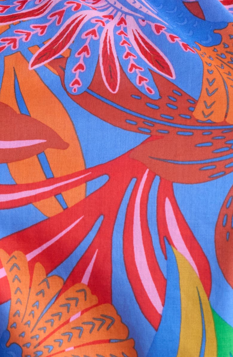 SUGARLIPS Cindal Flower Print Cotton Maxi Dress, Alternate, color, Blue-Pink-Multi