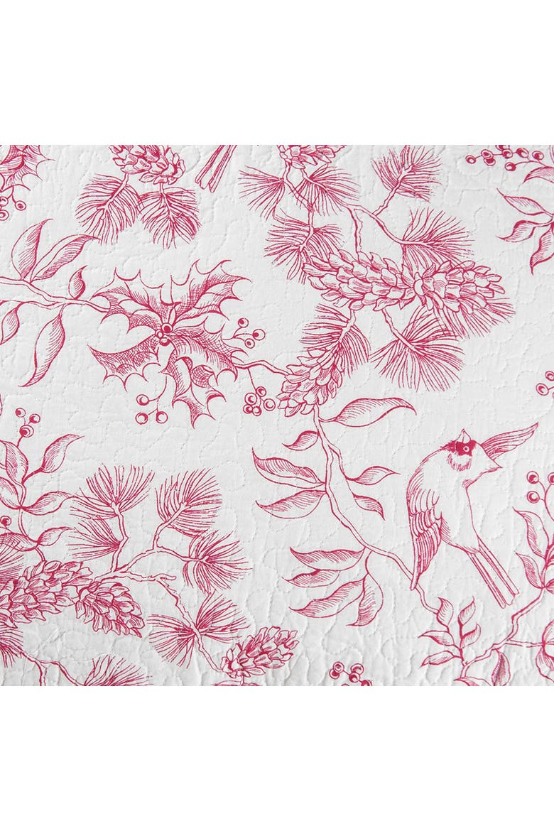 Evergreen Toile Cotton Quilt Set  - Reversible and Machine Washable, Alternate, color, Red