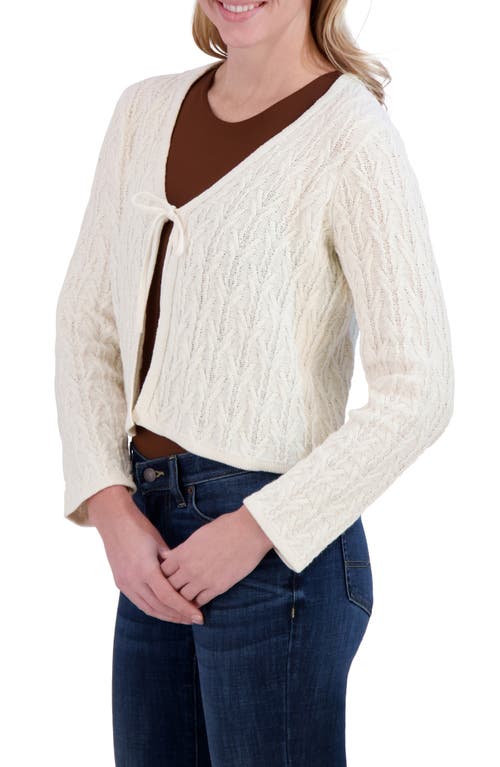 LUCKY BRAND LUCKY BRAND TIE FRONT OPEN STITCH CARDIGAN
