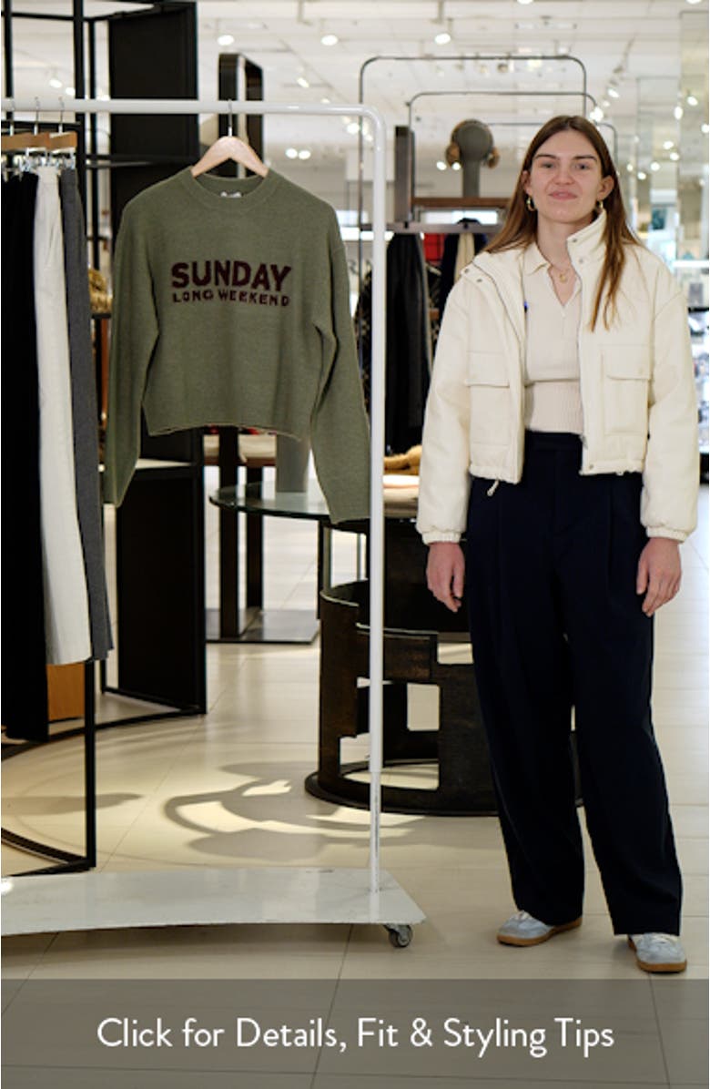 Embroidered Graphic Crewneck Sweater, sales video thumbnail