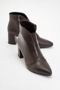 Forever 
Always Shoes Finda Leather Block Heel Boot