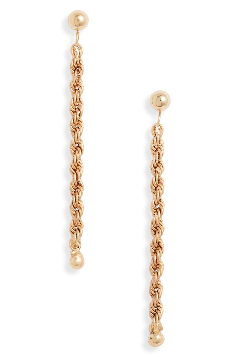14K Gold Textured Linear Earrings   (Nordstrom Exclusive), Main, color, YELLOW GOLD