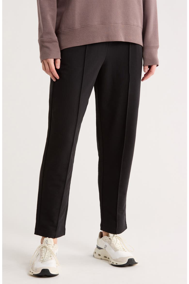 Relay Pintucked French Terry Pants, Main, color, BLACK
