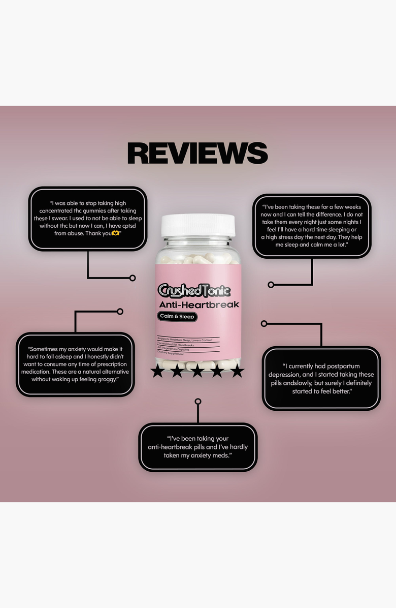 CRUSHED TONIC Anti-Heartbreak for Sleep & Anxiety Capsules, Alternate, color, NO COLOR