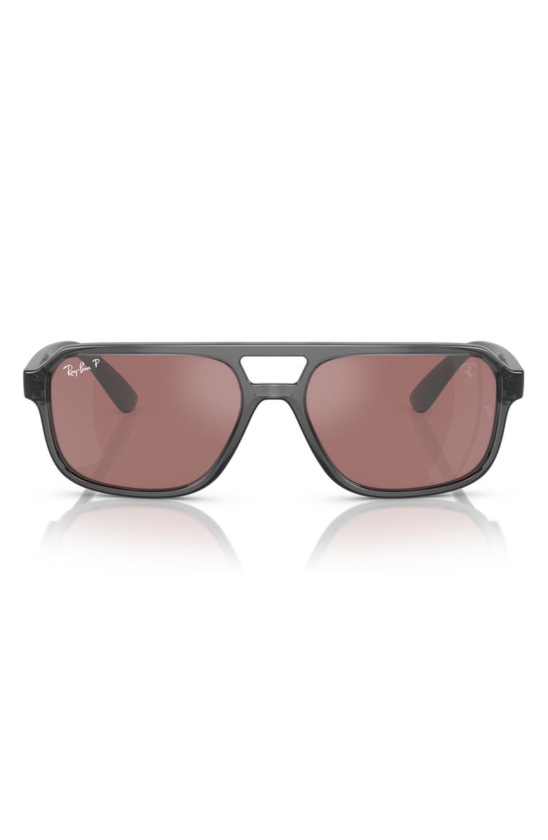 Ray-Ban x Scuderia Ferrari 58mm Polarized Flat Top Keyhole Sunglasses, Main, color, 