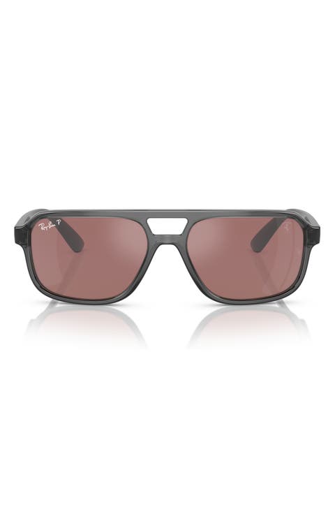 x Scuderia Ferrari 58mm Polarized Flat Top Keyhole Sunglasses