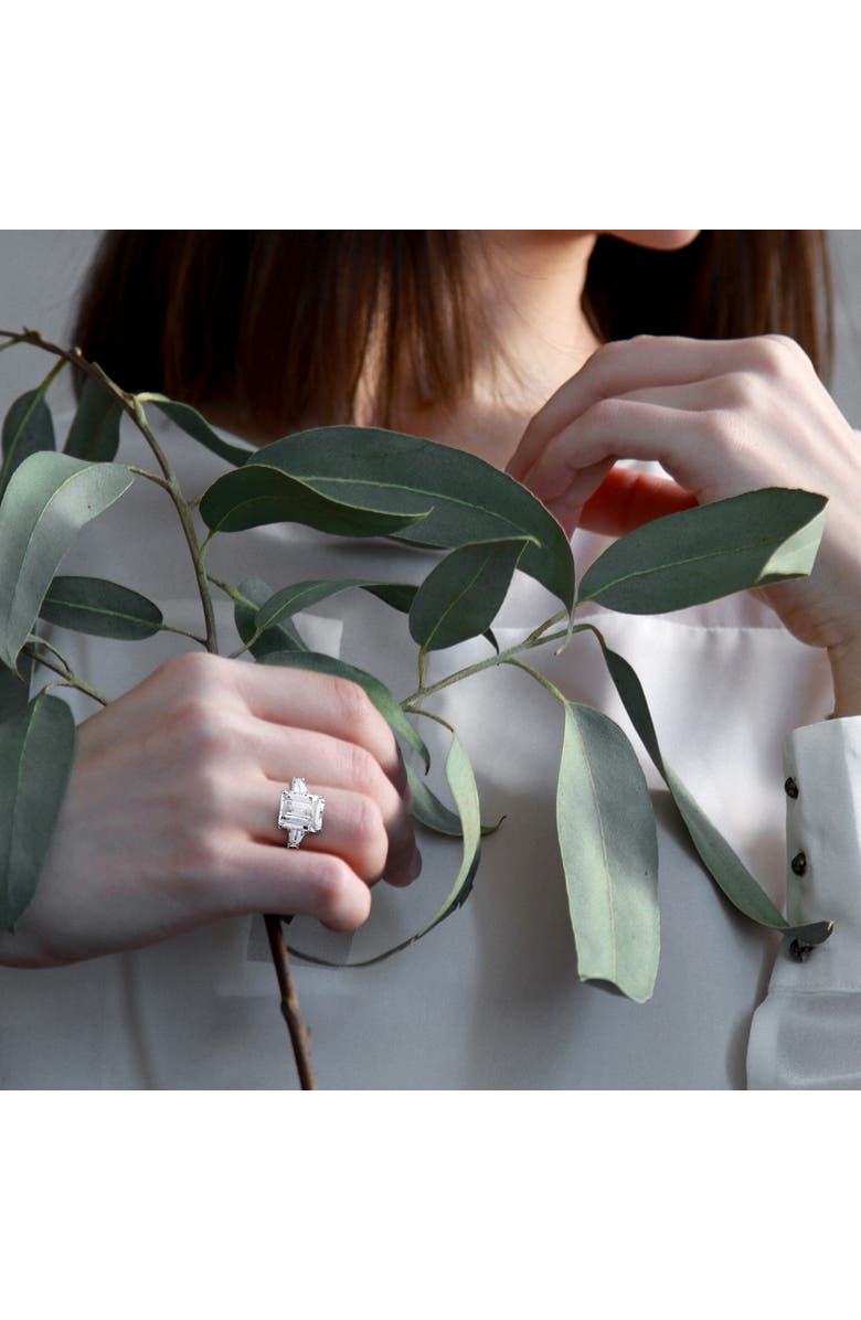 Julianna B. White Topaz Emerald-Cut 3-Stone Ring, Alternate, color, Sterling Silver