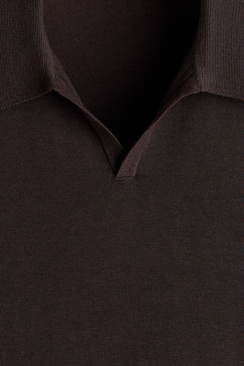Regular Fit Silk-blend Polo Shirt, Alternate, color, Dark brown
