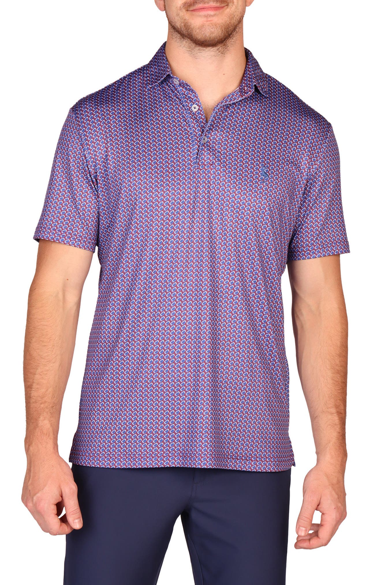 TailorByrd Football Print Performance Polo