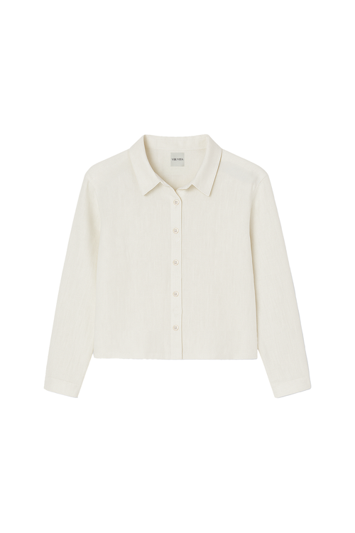 VIR VITA Paloma Linen Shirt in White at Nordstrom, Size X-Small