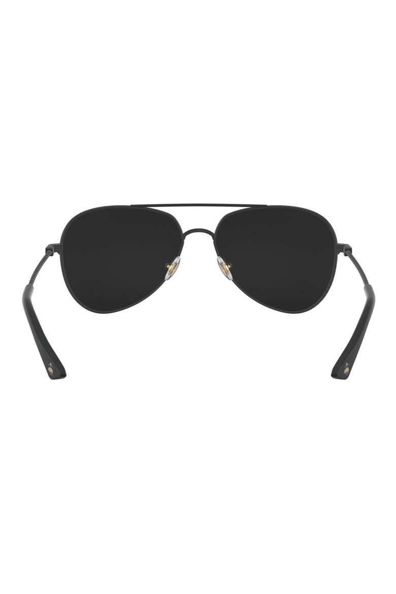 58mm Mirrored Pilot Sunglasses, Alternate, color, MATTE BLACK/ GREY MIRRORED