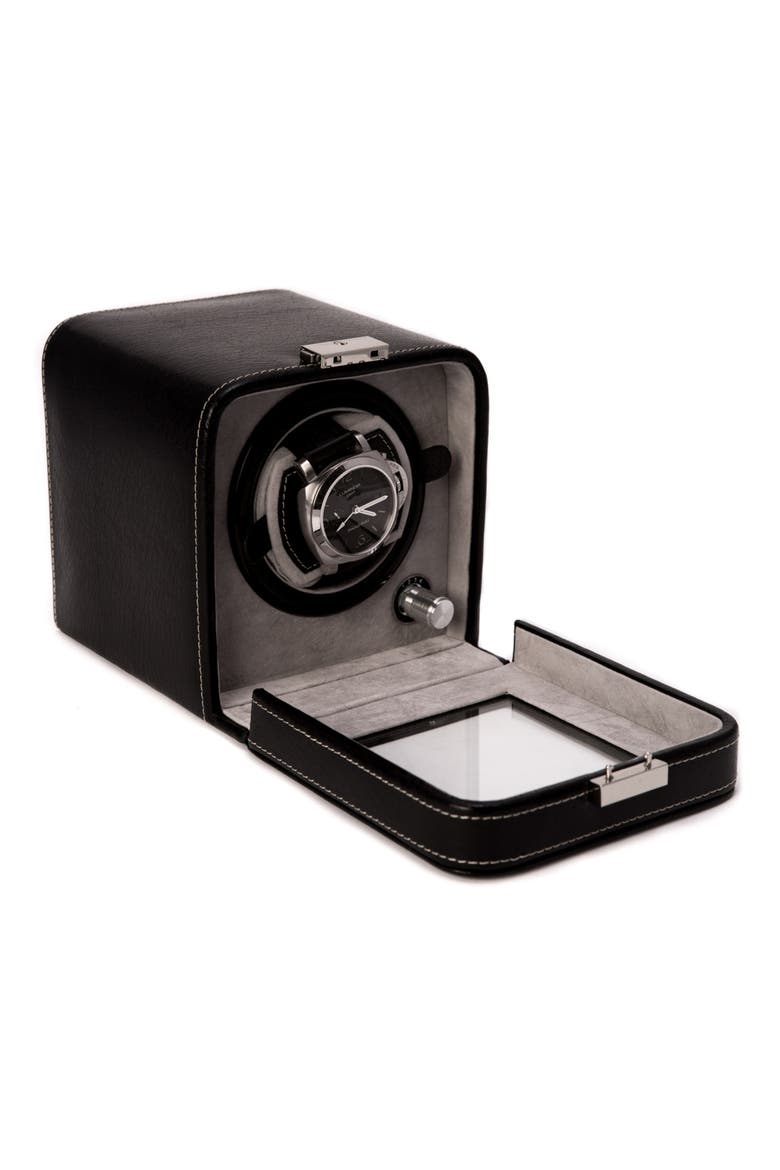 Leather Single Watch Winder, Alternate, color, WALNUT