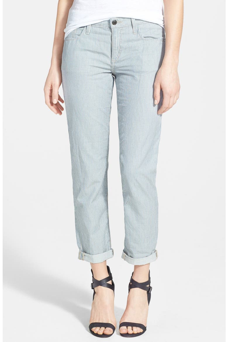 Stripe Crop Pants, Main, color, NATURAL