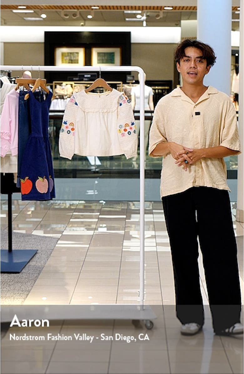 Kids' Embroidered Eyelet Cotton Top, sales video thumbnail