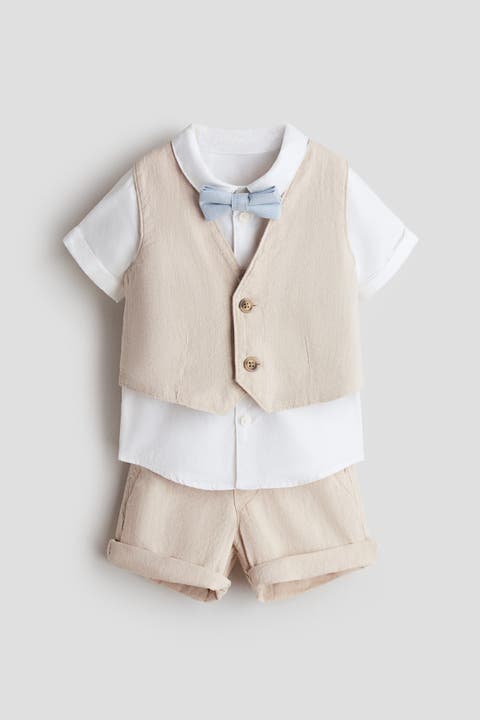 4-piece linen-blend dressy set