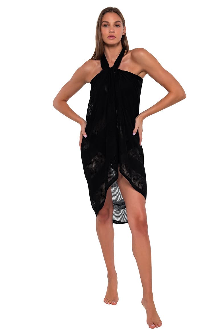 Paradise Cover-up Pareo, Alternate, color, Black