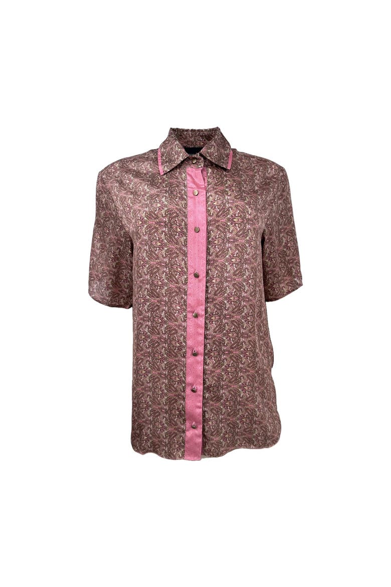Paisley Motif Short Sleeve Shirt, Alternate, color, Rosé