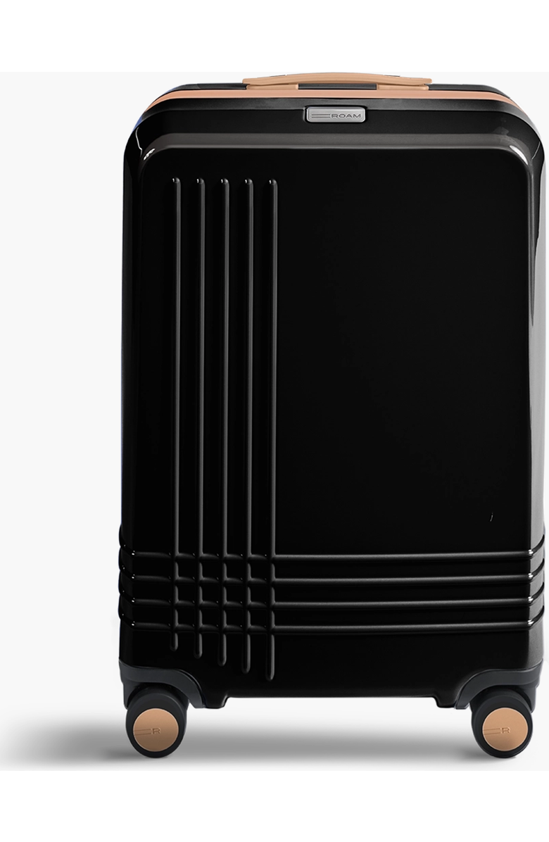ROAM Luggage Check-In Luggage, Main, color, Black Gloss / Tan Trim