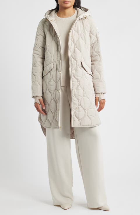 Onion Quilted Hooded Long Coat