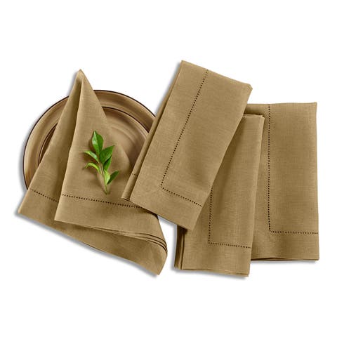 Linen Dinner Napkins - Medium Weight Hemstitch, 20" x 20"