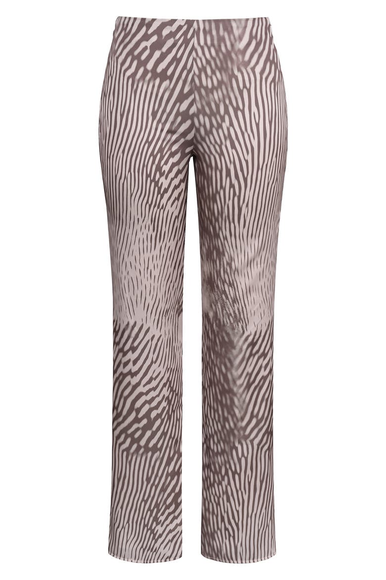 Maren Animal Print Satin Straight Leg Trousers, Alternate, color, ANIMAL PRINT