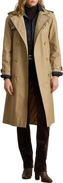 Lauren Ralph Lauren Double Breasted Belted Rain Coat