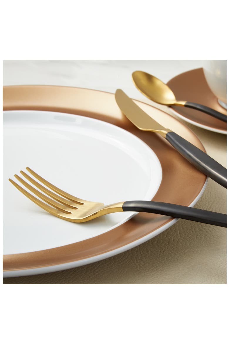 Dina 24-Piece Flatware Set, Alternate, color, BLACK AND GOLD