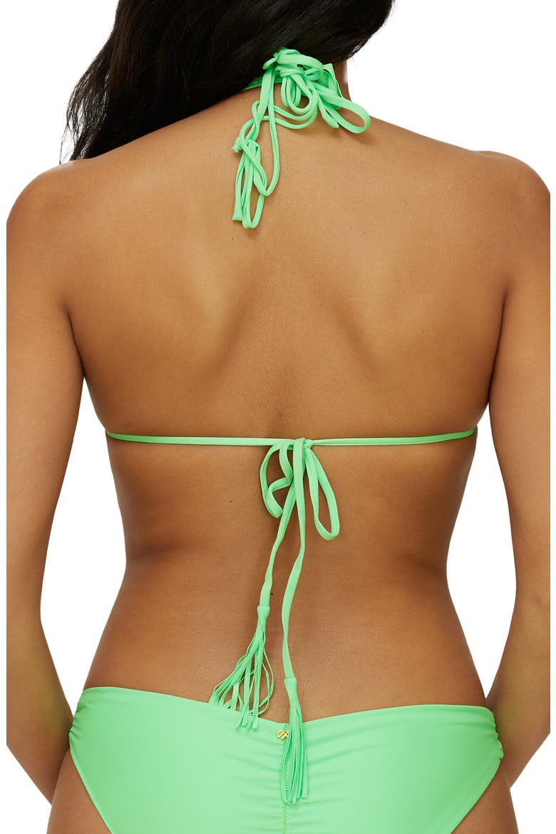 Isla Macramé Triangle Bikini Top, Alternate, color, KELLY GREEN