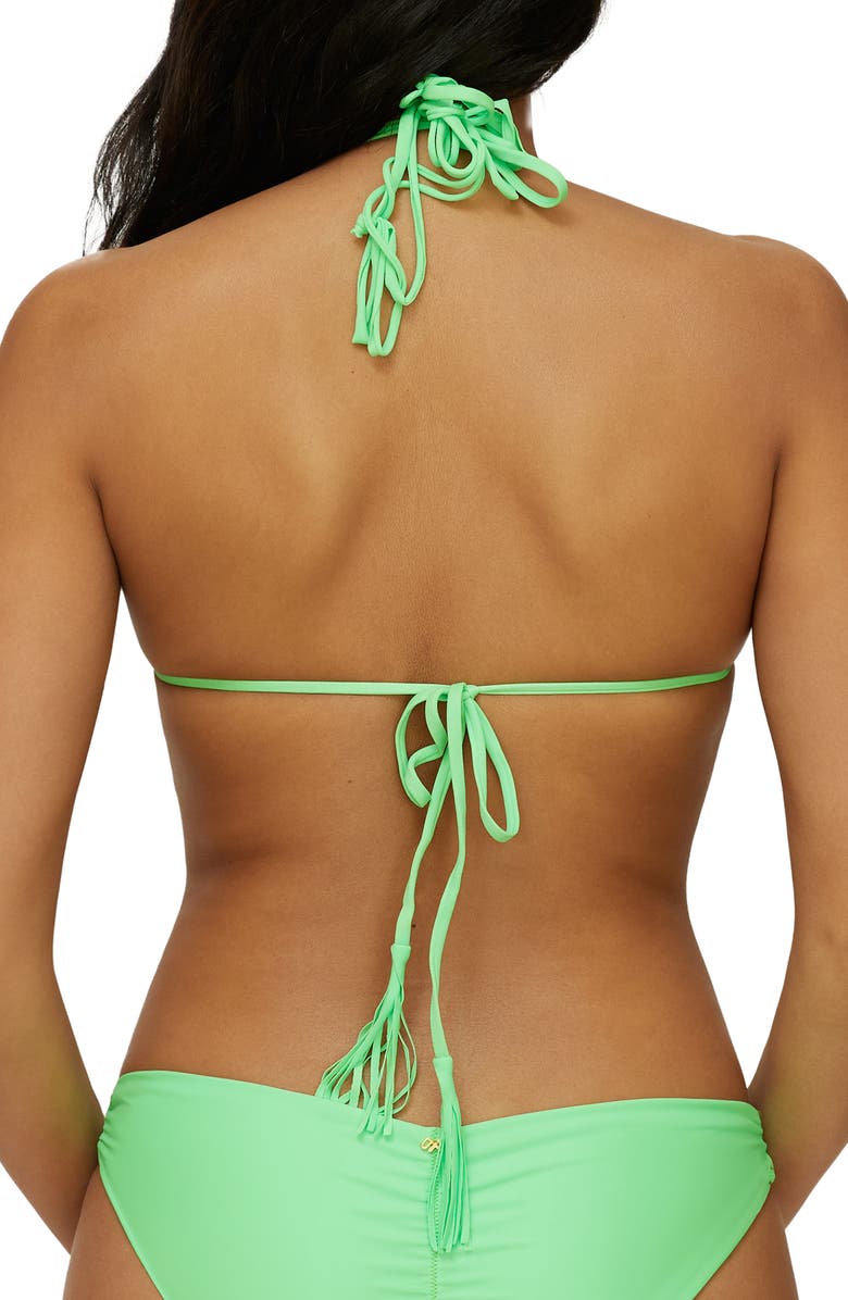 PQ SWIM Isla Macramé Triangle Bikini Top, Main, color, Kelly Green