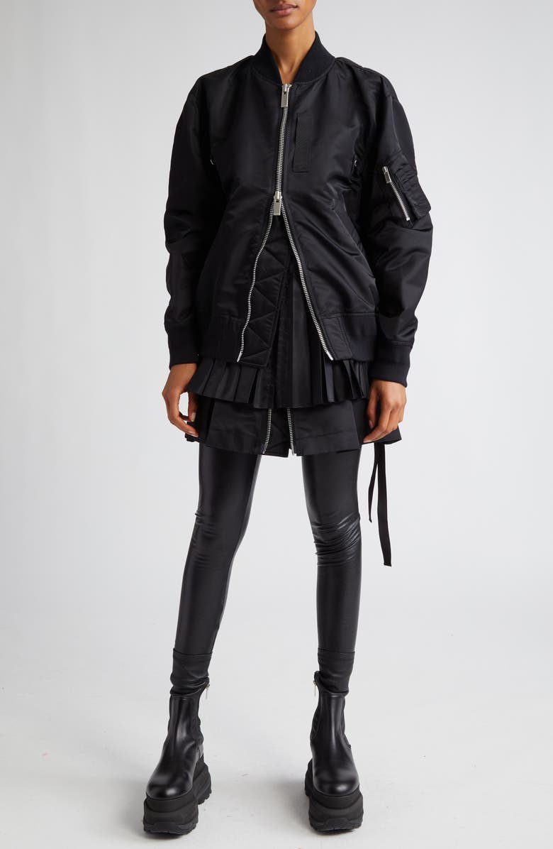 Sacai Layered Nylon MA-1 Bomber Jacket, Alternate, color, 