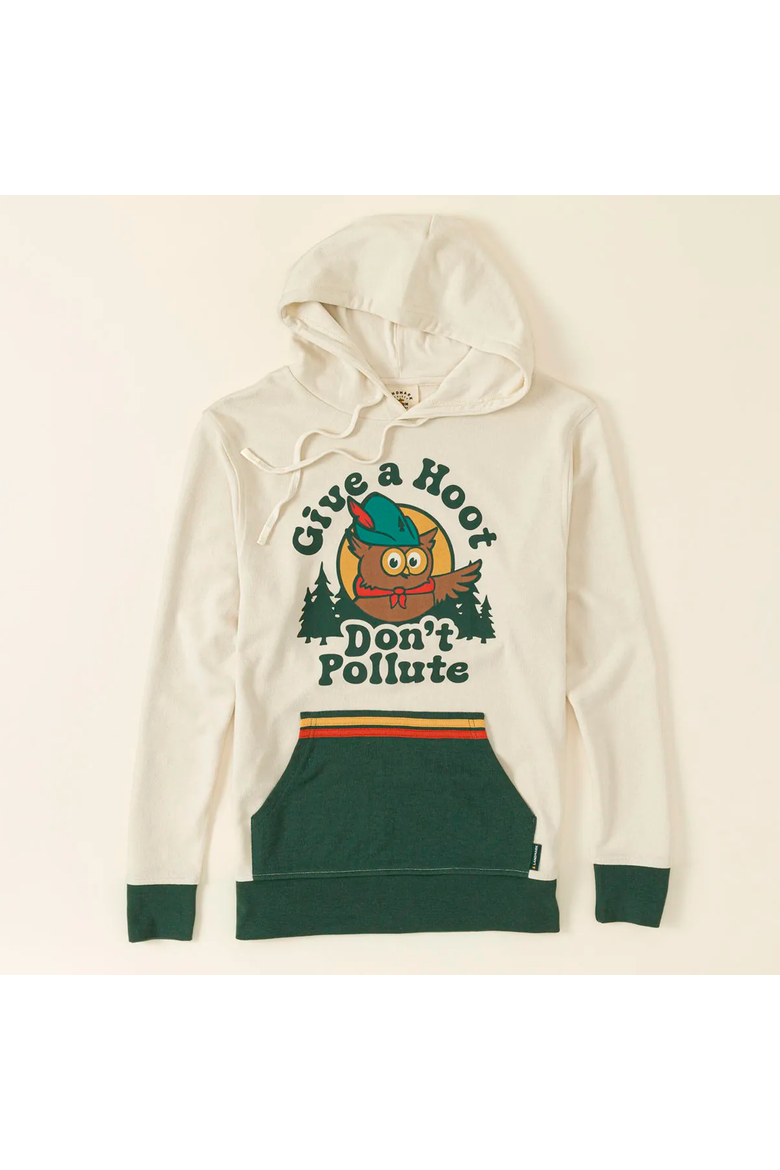 Give a Hoot Don't Pollute Hoodie by Dapper Ink, LLC, Alternate, color, Multi