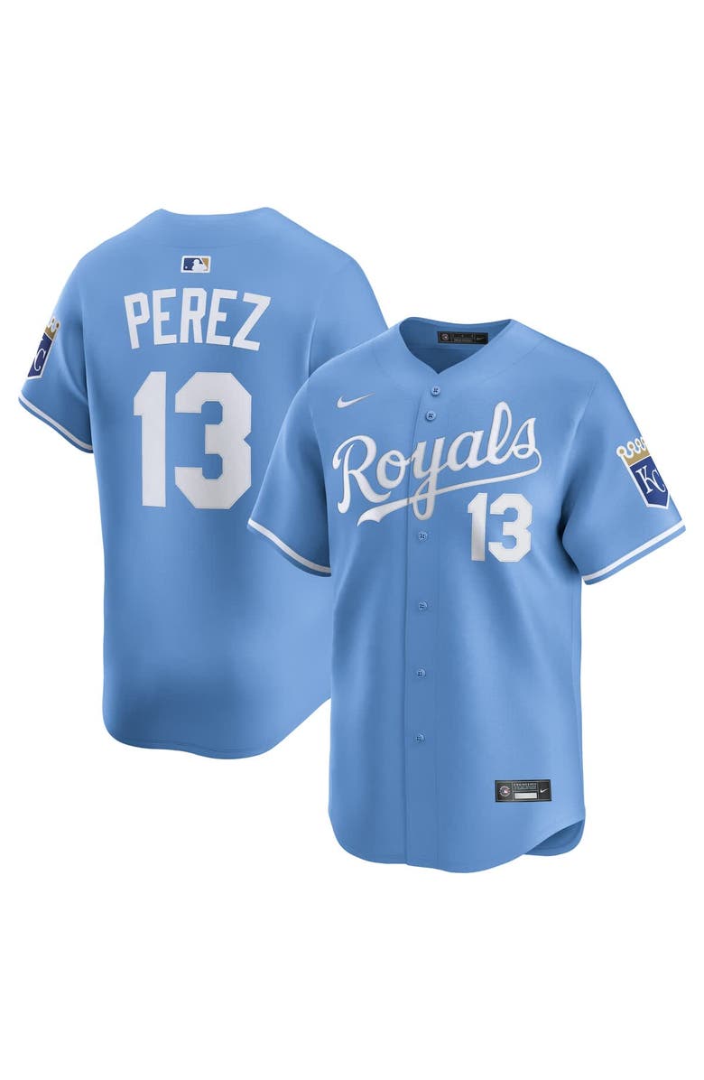 Nike Men's Nike Salvador Perez Light Blue Kansas City Royals Alternate Limited Player Jersey, Alternate, color,
