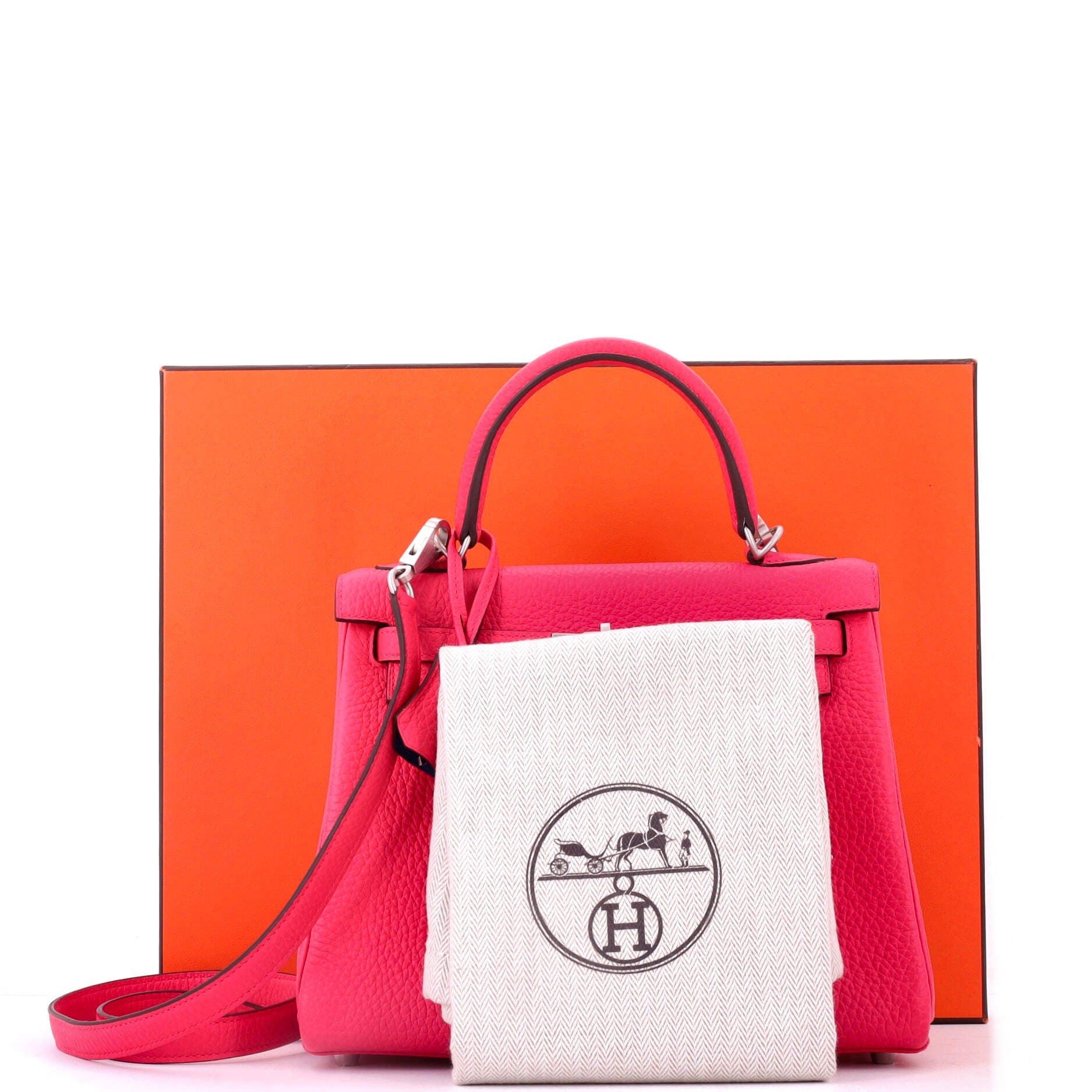 Kelly Handbag Bicolor Clemence with Brushed Palladium Hardware 25, Alternate, color, Pink