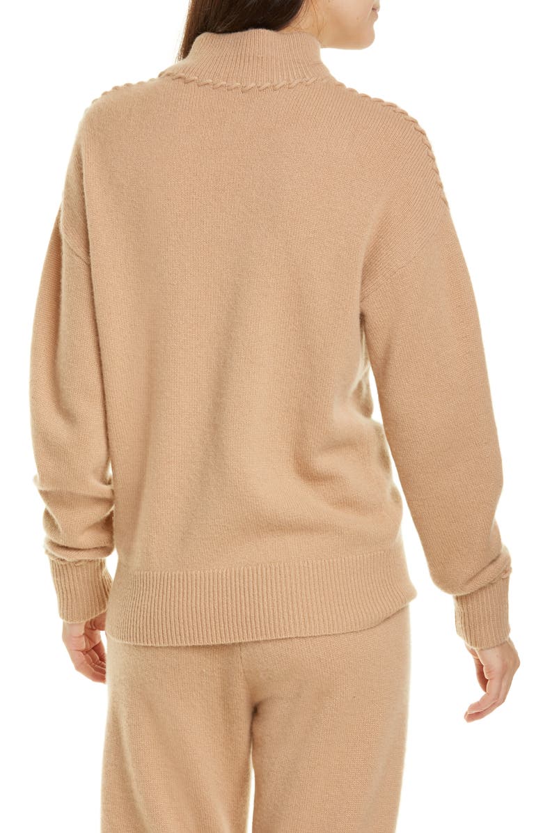 Theory Whipstitch Mock Neck Cashmere Sweater, Alternate, color, 