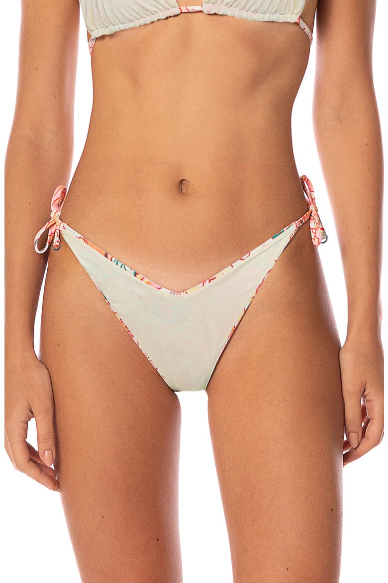 Japanese Summer Sun Reversible Side Tie Bikini Bottoms, Alternate, color, OPEN BEIGE