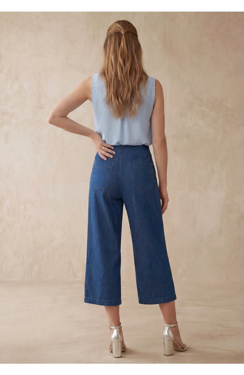 Jessica London Sculpt Fit Wide-Leg Crop Jeans, Alternate, color, Medium Stonewash