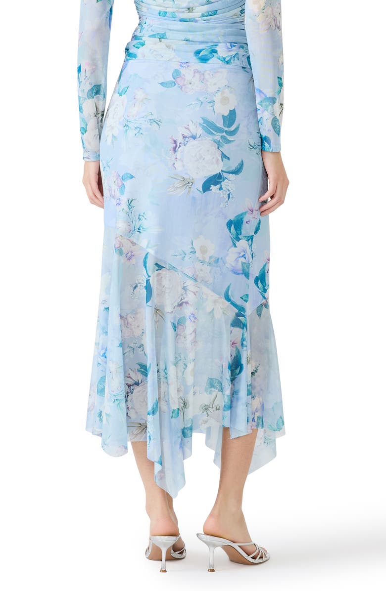 Steve Madden Lacie Floral Print Asymmetrical Hem Midi Skirt, Alternate, color, 