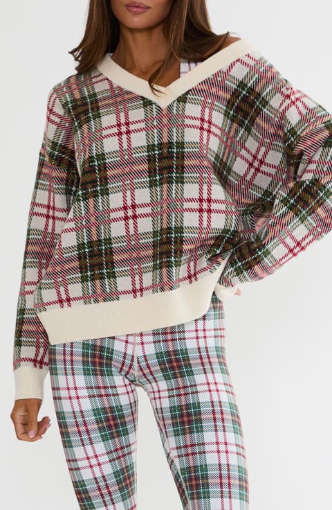Joey Plaid V-Neck Sweater