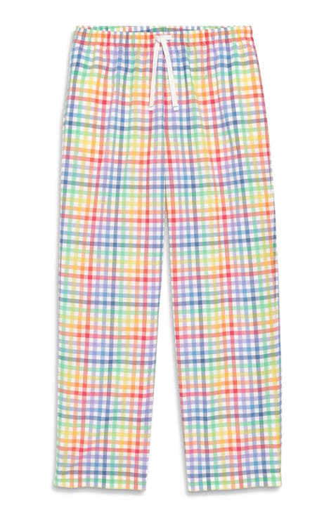 Unisex Fit Plaid PJ Pant In Rainbow Plaid