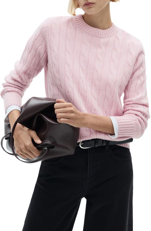 Mango Cable Stitch Wool Sweater In Pink