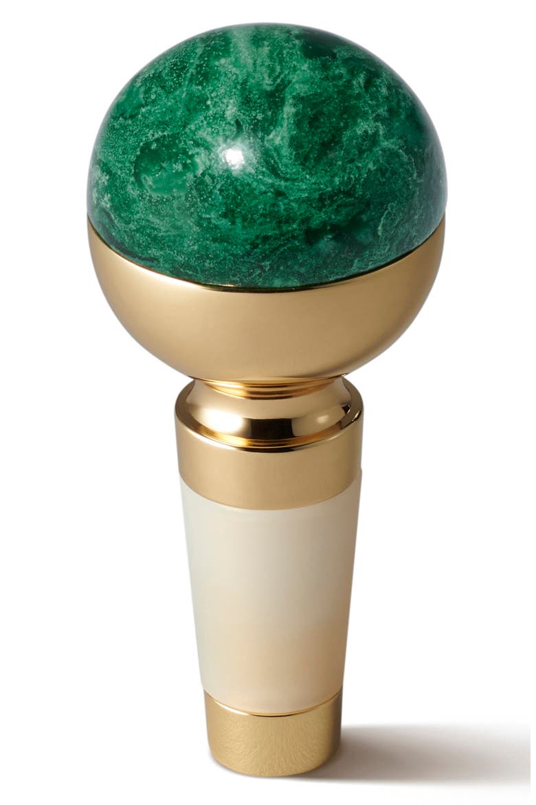 Sphere Stone Bottle Stopper, Main, color, MALACHITE
