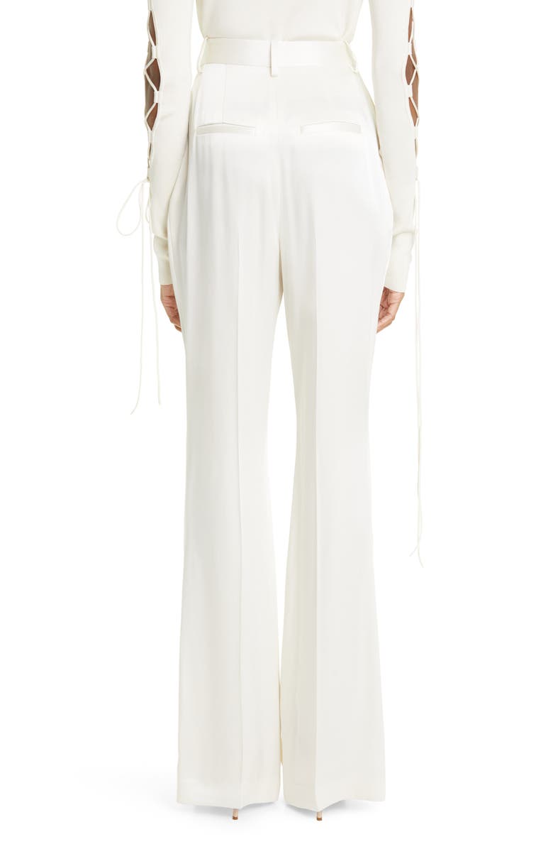 LAPOINTE High Waist Double Face Satin Flare Trousers, Alternate, color, Cream