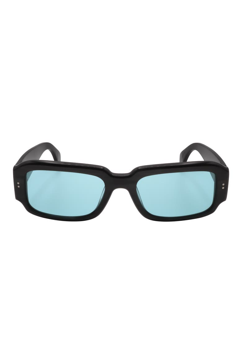 55mm Square Sunglasses, Main, color, BLACK/ ORANGE