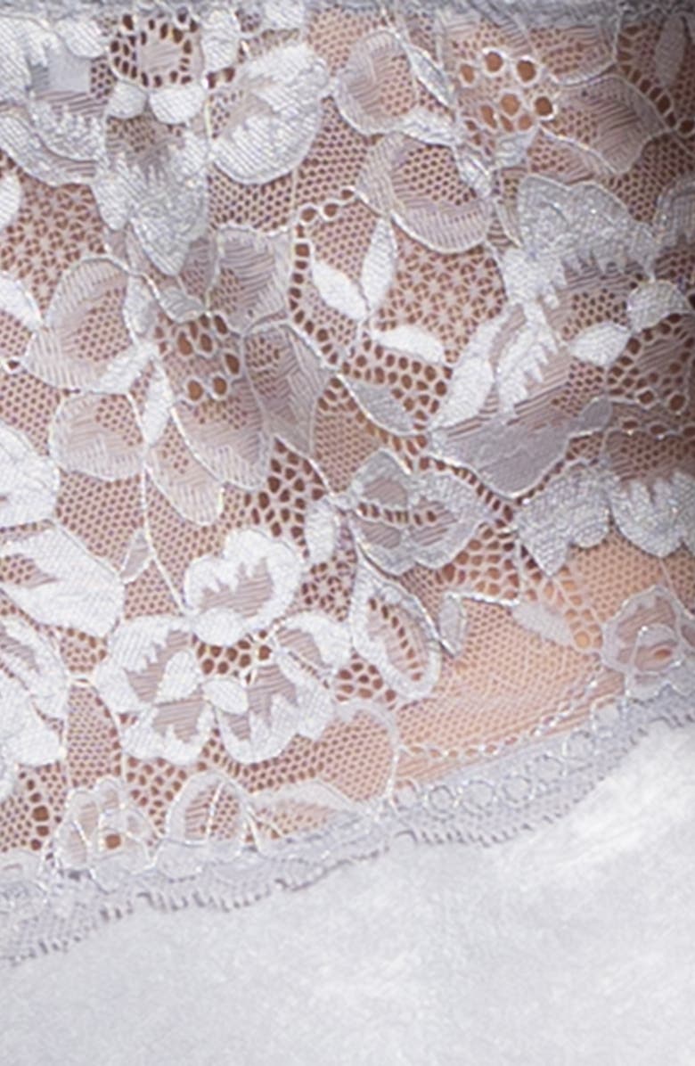 In Bloom by Jonquil Lace Satin Chemise, Alternate, color, Silver