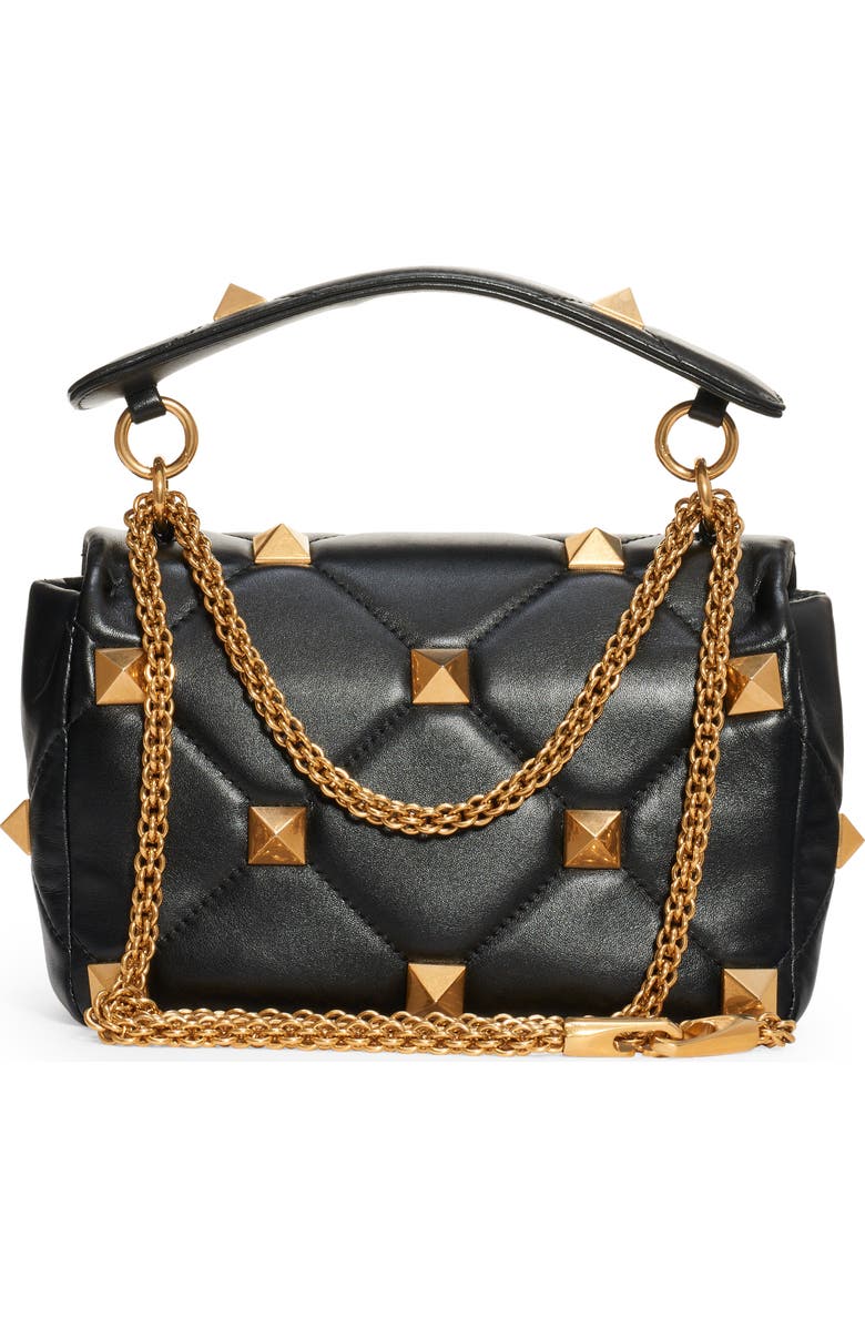 Valentino Garavani Medium Roman Stud Matelassé Leather Shoulder Bag, Alternate, color,
