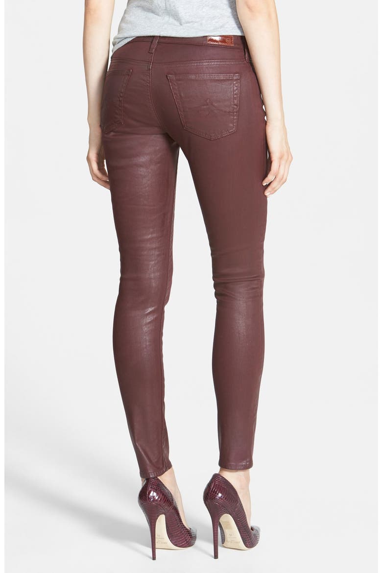 Leatherette Ankle Leggings, Alternate, color, CRIMSON RED