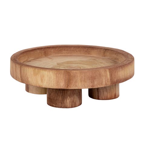 Paulownia Wood Pedestal Tray