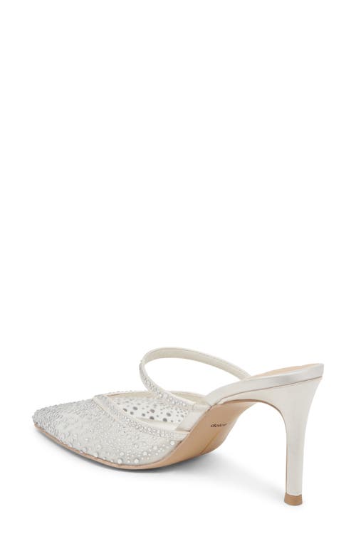 Dolce Vita Kanika Crystal Pointed Toe Mule In White Mesh